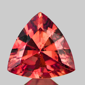 4.50 mm Trillion {0.30ct} Fire Luster Natural Intense Padparadscha Pink Sapphire [Flawless-VVS] {Top Grade}