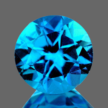 7.00 mm Round 1 piece Top Luster Natural Brilliant Swiss Blue Topaz [Flawless-VVS]