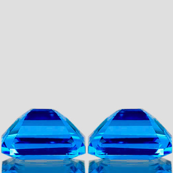 9x7 mm Octagon 2 pcs Lustrous Natural Intense Swiss Blue Topaz [Flawless-VVS]