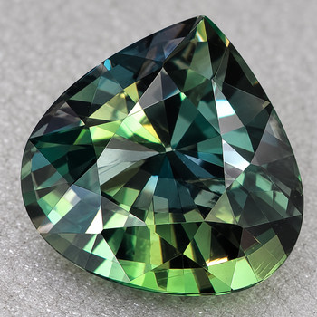 6.50 mm Pear {1.18ct} Brilliant Natural Unheated Green Sapphire [Flawless-VVS]-AAA Grade Free Certificate