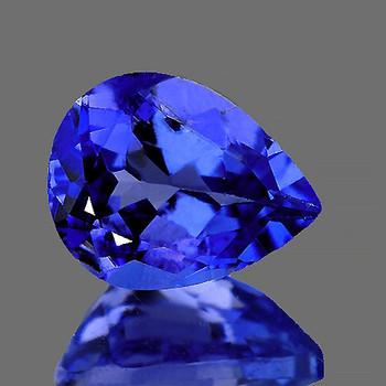 8x6 mm Pear {1.06cts} Top Luster Natural Intense Purple Blue Tanzanite [Flawless-VVS]