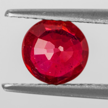 7.50 mm Round 1 Piece Top Luster Natural Intense Red Mozambique Ruby [VVS-VS]-Top Color
