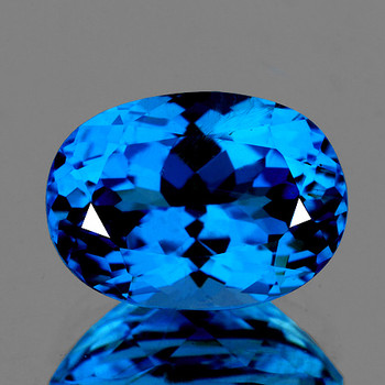 13x8.5 mm Oval {5.39cts} AAA Luster Natural Intense Swiss Blue Topaz [Flawless-VVS]