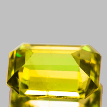 7.5x5.5 mm Octagon 1.42cts Superb Luster Rainbow Spark Natural Intense Golden Yellow Sphene [VVS]