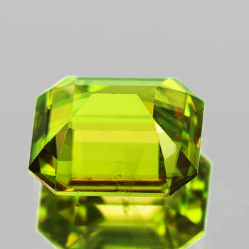 7x6 mm Octagon 1.23cts Superb Luster Rainbow Spark Natural Canary Green Sphene [VVS]