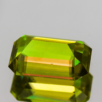 8x5 mm Octagon 1.30cts Superb Luster Rainbow Spark Natural Canary Green Sphene [Flawless-VVS]
