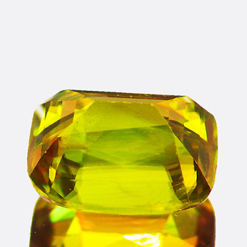 6.5x5.5 mm Cushion 1.15cts Superb Luster Rainbow Spark Natural Canary Yellow Sphene [VVS]