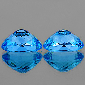 16x12 mm Oval 2 pcs AAA Fire  Natural AAA Top Baby Swiss Blue Topaz [Flawless-VVS]