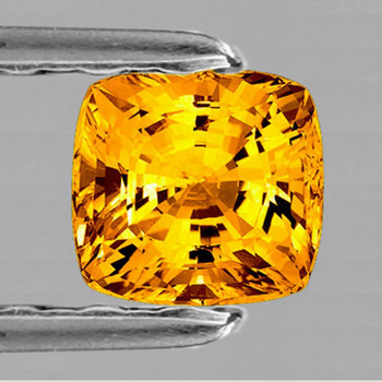 5.00 mm Cushion {0.90ct} Top Luster Natural Intense Yellow Sapphire [Flawless-VVS]
