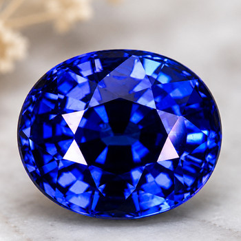 7x5.5 mm Oval 1.39ct AAA Luster Natural SriLanka Premium Top Intense Blue Sapphire [Flawless-VVS]-AAA Grade  Free Certificate