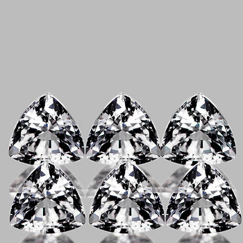 3.00 mm Trillion 6pcs Top Luster Natural White Sapphire [Flawless-VVS]