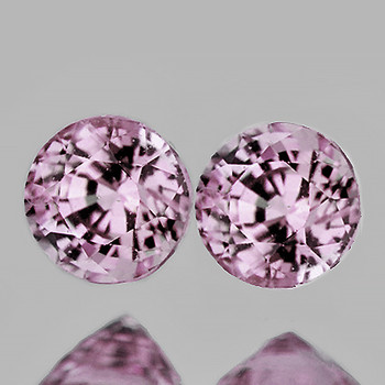 4.50 mm Round 2pcs {0.92ct} Fire Luster Natural Pastel Pink Sapphire [Flawless-VVS]