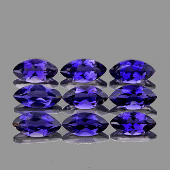 8x4 mm Marquise 9 pcs AAA Fire Luster Natural Intense Bluish Violet Iolite [Flawless-VVS]