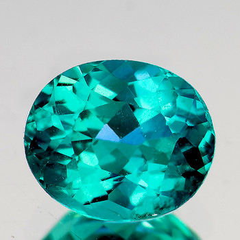 7x6 mm Oval 1.10ct AAA Fire Luster Natural Intense Blue Green Apatite [Flawless-VVS]