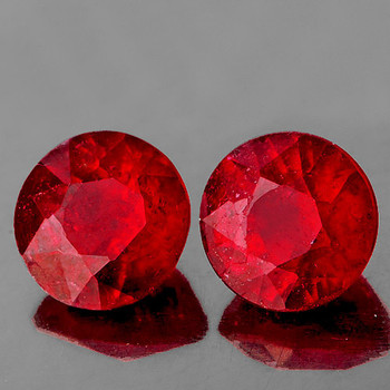 4.20 mm Round 2 pcs Top Luster Natural Red Mozambique Ruby [VVS-VS]-Top Color
