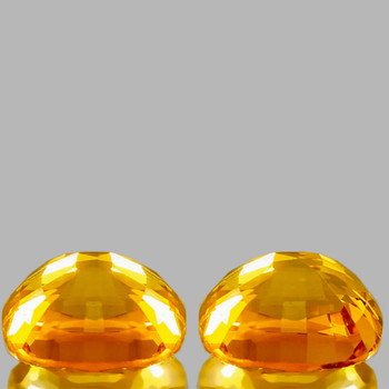 6x5 mm Cushion 2 pieces  Machine Cut Top Luster Natural Intense Golden Yellow Sapphire [Flawless-VVS]-Top Grade