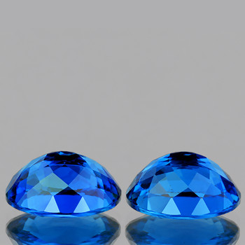 10x8 mm Oval 2pcs AAA Luster Natural Premium Swiss Blue Topaz [Flawless-VVS]