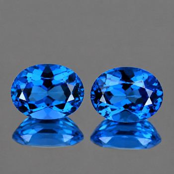 10x8 mm Oval 2pcs AAA Luster Natural Premium Swiss Blue Topaz [Flawless-VVS]