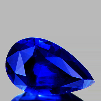 8x5 mm Pear {1.13ct} AAA Luster Natural SriLanka Intense Blue Sapphire [Flawless-VVS]-Free Certificate