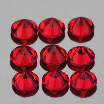 2.70 mm Round Machine Cut 9 pcs Superb Brilliancy Natural Intense Red Sapphire [Flawless-VVS]