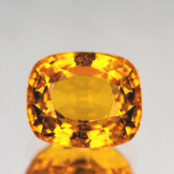 6x5 mm Cushion {1.15ct}  Machine Cut Top Luster Natural Intense Yellow Sapphire [VVS]