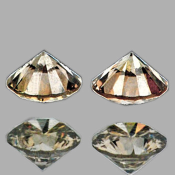 2.30 mm Round 2 pieces AAA Superb Luster Natural C7 Champagne Diamond [VVS-VS]