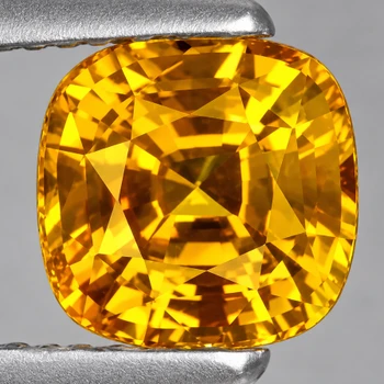 6.50 mm Cushion {1.90ct} Top Luster Natural Intense Yellow Sapphire [Flawless-VVS]
