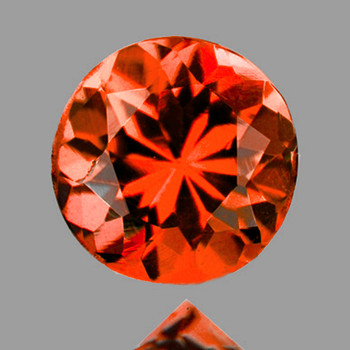 5.50 mm Round {0.73ct} Top Luster Natural Intense Orange Sapphire [VVS]