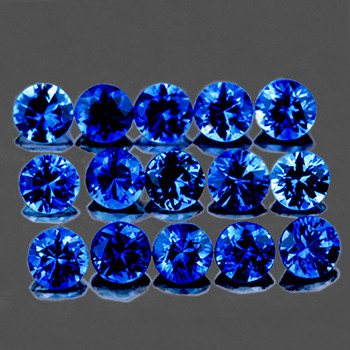 1.70 mm Round 35 pieces AAA Fire Natural Intense Ceylon Blue Sapphire [Flawless-VVS]-Top