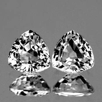 4.00 mm Trillion Step 2pcs Top Luster Natural White Sapphire [Flawless-VVS]