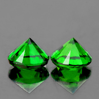 4.00 mm Round 2pcs Superb Luster Natural Intense Chrome Green Tsavorite Garnet [Flawless-VVS]-Top Grade