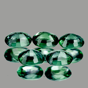 4x3 mm Oval 5pcs Top Luster Natural Madagascar Blue Green Sapphire [Flawless-VVS]