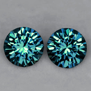 3.70 mm Round 2 pcs Top Luster Natural Blue Green Sapphire [Flawless-VVS]
