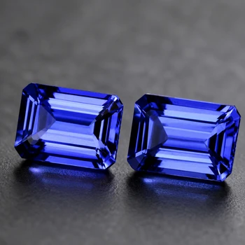 6x4 mm Octagon 2 pcs Top Luster Natural Intense Purple Blue Tanzanite [Flawless-VVS]