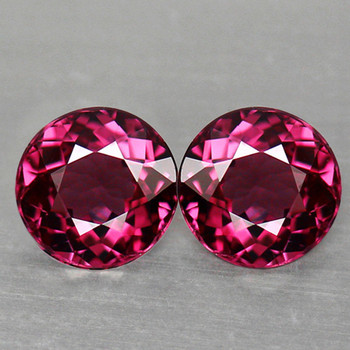 6.30 mm Round 2pcs AAA Fire Natural Intense Cherry Pink Rhodolite Garnet [Flawless-VVS]