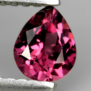 7.5x5.5 mm Pear {1.25ct} Top Luster Natural Intense Raspberry Pink Rhodolite Garnet [Flawless-VVS]