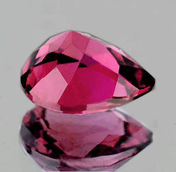8x6 mm Pear {1.45ct} Top Luster Natural Intense Raspberry Pink Rhodolite Garnet [Flawless-VVS]
