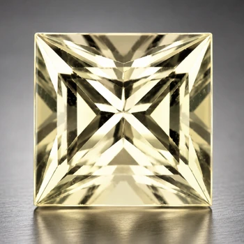 8.80 mm Square Princess {3.25ct} Superb Luster Natural Soft Yellow Tourmaline [Flawless-VVS]
