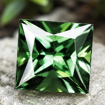 9x8 mm Baguette {3.08cts} Natural Brilliant Green Tourmaline [Flawless-VVS]