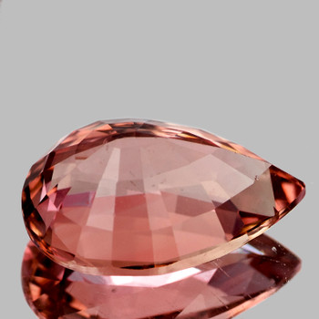 12x8 mm Pear {3.42ct} Sparkling Natural Golden Pink Tourmaline [Flawless-VVS]