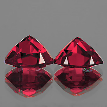 7.00 mm Trillion {3.35cts} Top Luster Natural Intense Raspberry Pink Rhodolite Garnet [Flawless-VVS]