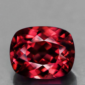 8.5x7 mm Cushion {2.36cts} Fire Luster Natural Intense Raspberry Pink Rhodolite Garnet [Flawless-VVS]