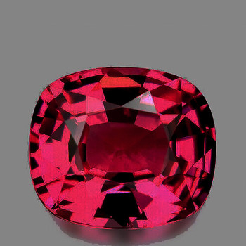 9.5x8 mm Cushion {3.82cts} Fire Luster Natural Intense Raspberry Pink Rhodolite Garnet [Flawless-VVS]