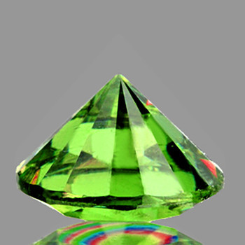 4.00 mm Round {0.26ct} Rainbow Sparkles Natural Apple Green Demantoid Garnet [VVS]