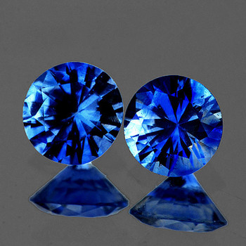 4.00 mm Round 2pcs Top Luster Natural Intense Blue Sapphire [VVS]