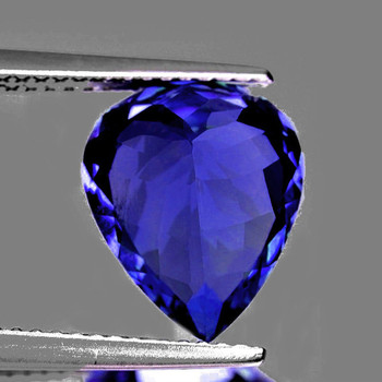 9x7 mm Pear {1.80ct} AAA Fire Luster Natural D-Block Purple Blue Tanzanite [Flawless-VVS]-Top Grade