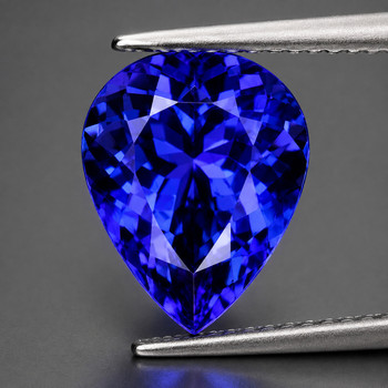 9x7 mm Pear {1.80ct} AAA Fire Luster Natural D-Block Purple Blue Tanzanite [Flawless-VVS]-Top Grade Free Certificate