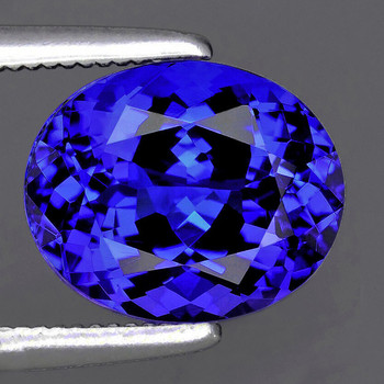 9.5x7.5 mm Oval {2.30cts} Top Luster Natural D-Block Purple Blue Tanzanite [Flawless-VVS]-Top Grade Free Certificate