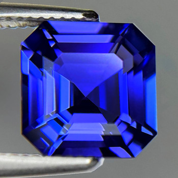 8.00 mm Octagon {2.90ct} AAA Luster Natural D-Block Purple Blue Tanzanite [Flawless-VVS]-Top Grade Free Certificate