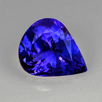 9x7 mm Pear {1.70cts} Top Luster Natural D-Block Purple Blue Tanzanite [Flawless-VVS]-Free Certificate